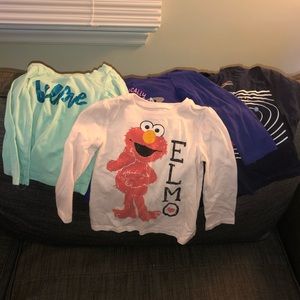 Four 2T girls long sleeved shirts